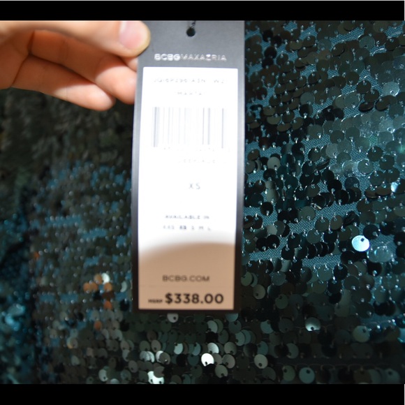 Sparkly Sequin Turquoise BCBG Formal Dress - Picture 2 of 8